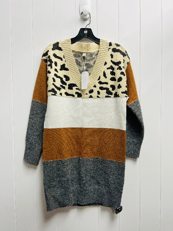 Sweater By Clothes Mentor In Brown & Grey, Size: S