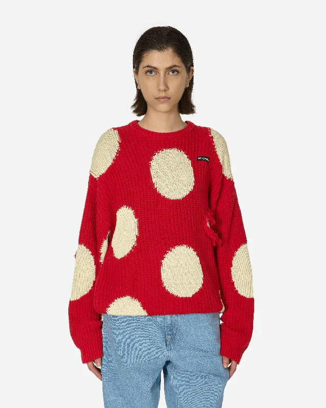 Mashroom Knit Sweater Red