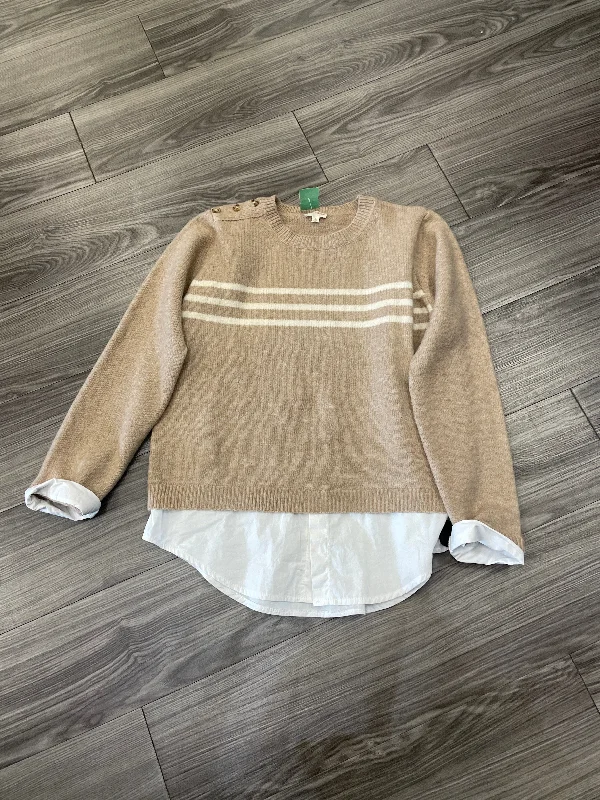 Sweater By Hem & Thread In Brown & White, Size: L