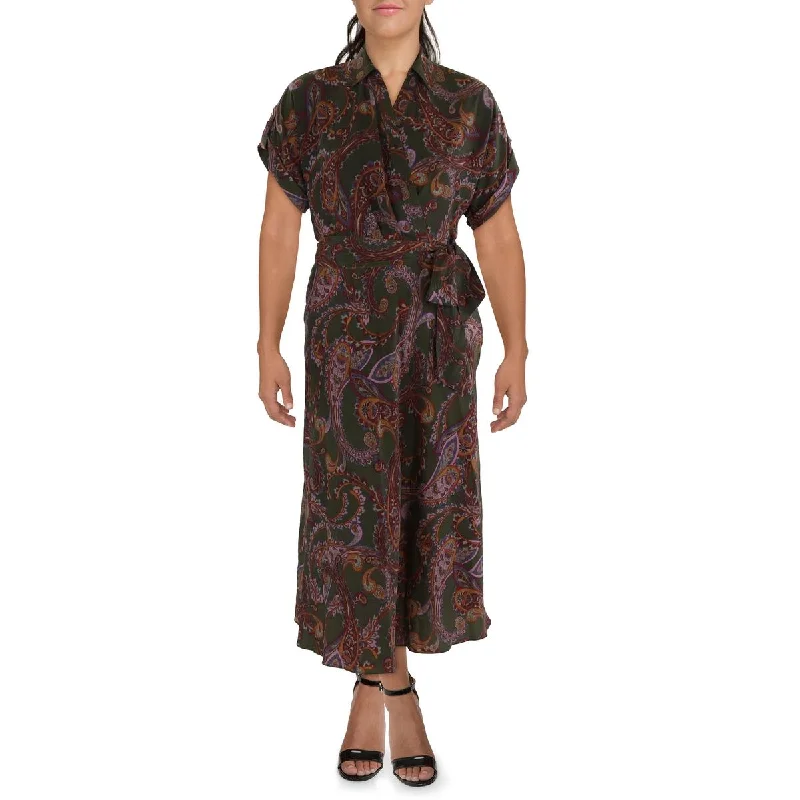 Womens Paisley Midi Midi Dress