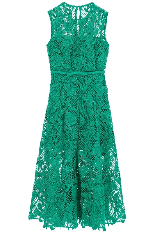 Self Portrait Women's Sleeveless Midi Lace Dress