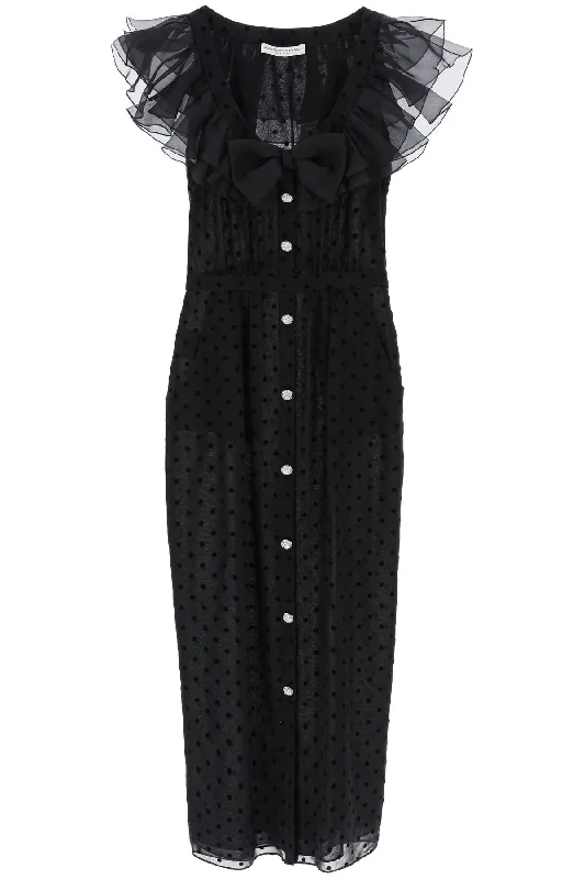 Alessandra Rich Women's 'Polka Dot Midi Dress In Ge