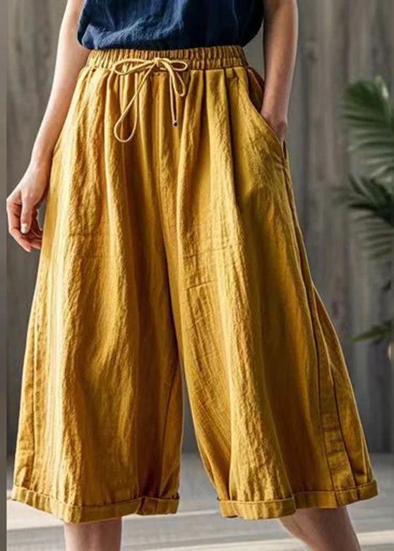 Plus Size Khaki Tie Waist Wide Leg Pants