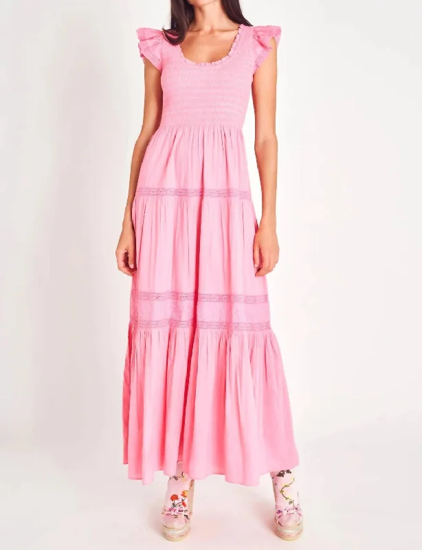 Chessie Maxi Dress In Vivid Pink