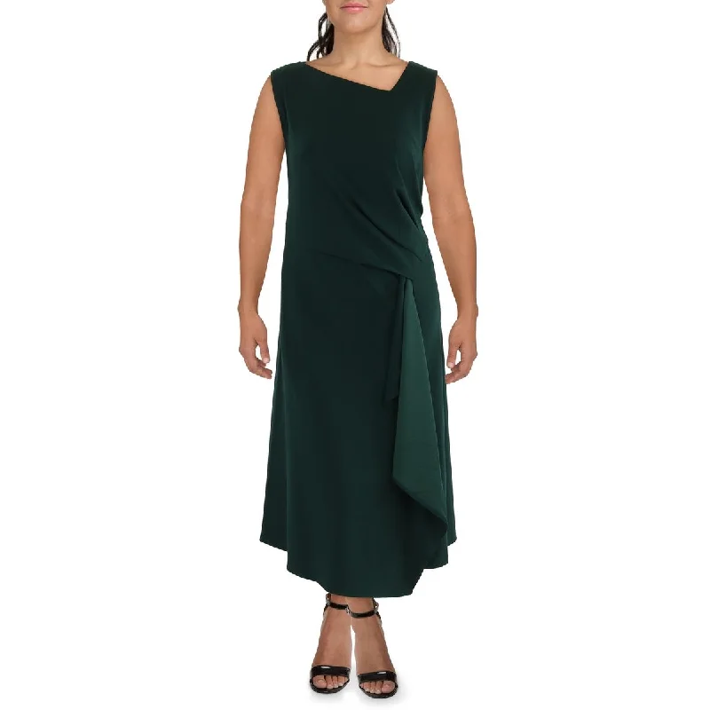 Plus Womens Midi A-Line Cocktail And Party Dress