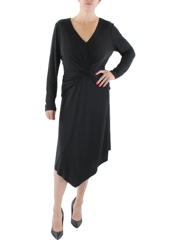 Womens Surplice Long Cocktail and Party Dress