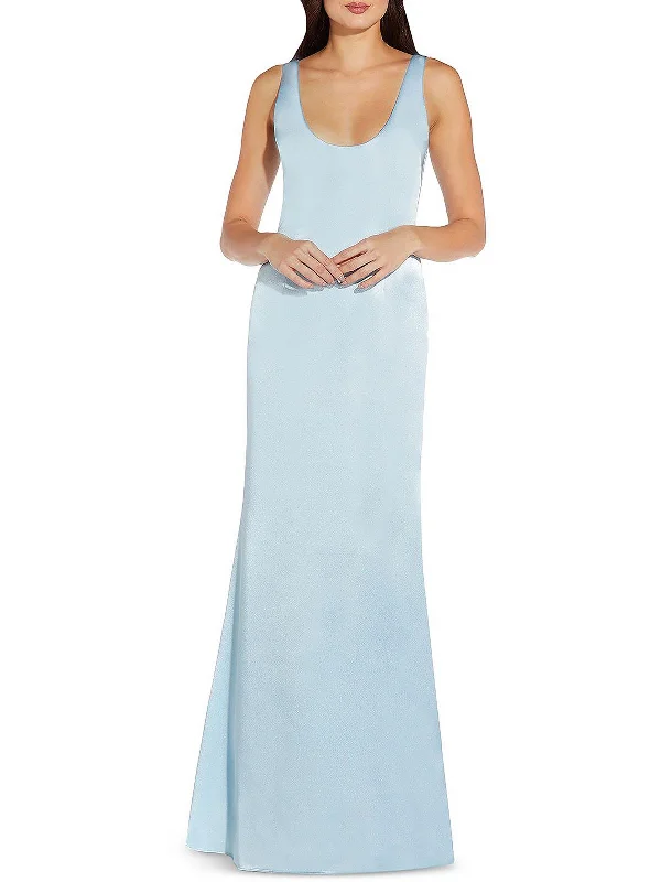 Womens Satin Mermaid Evening Dress