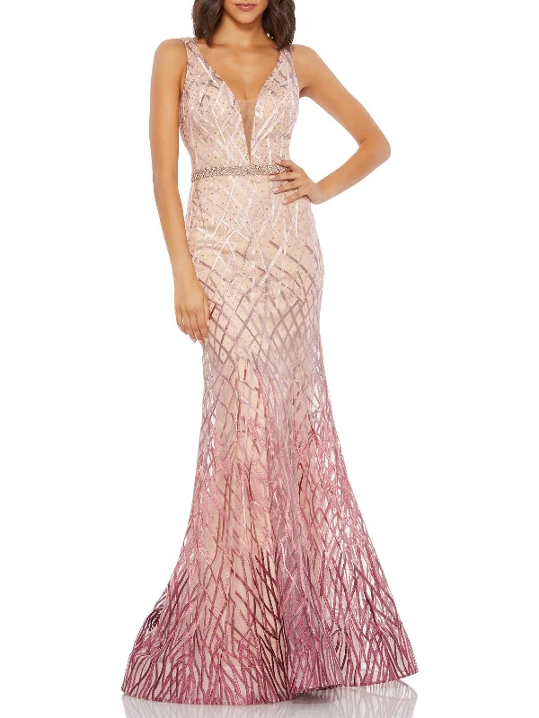 Womens Embellished Long Evening Dress