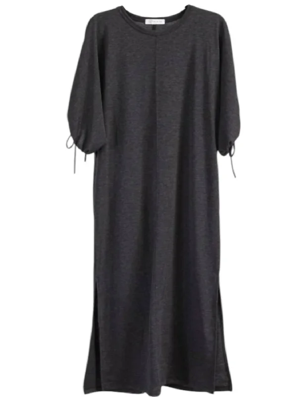 Spa Day Midi Dress In Charcoal