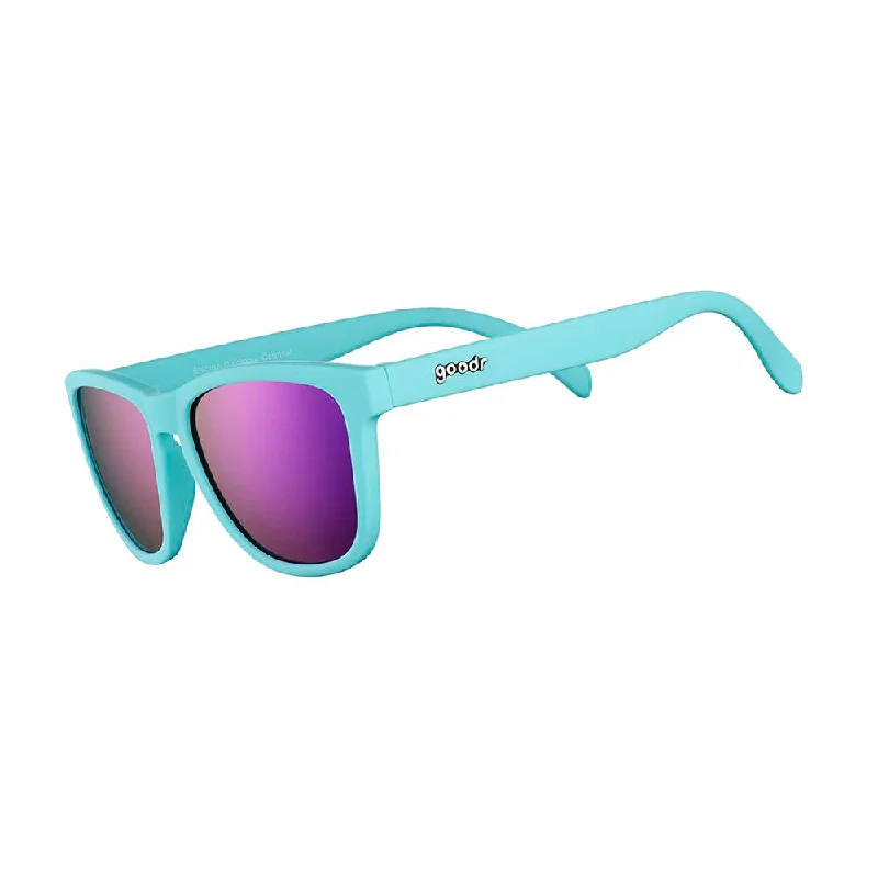 Goodr Electric Dinotopia Carnival Sunglasses - Teal/Purple