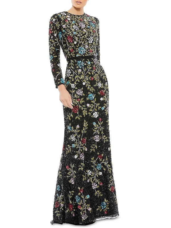 Womens High Neck Long Evening Dress