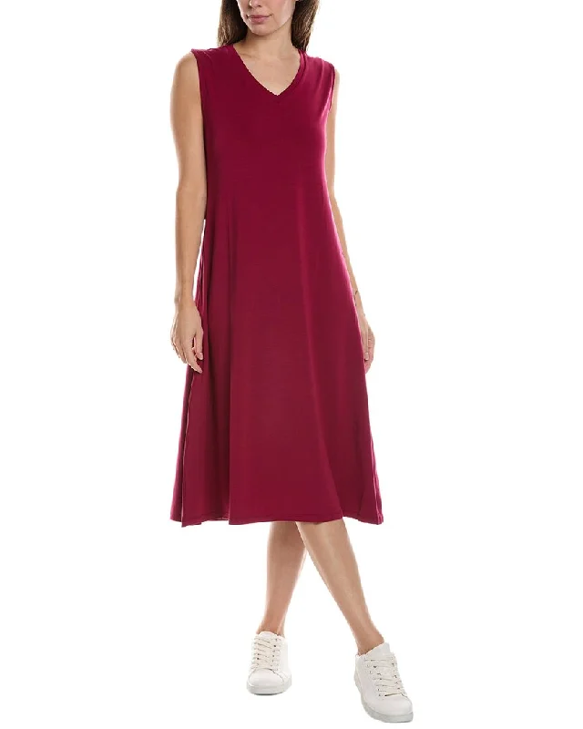 EILEEN FISHER V-Neck Midi Dress