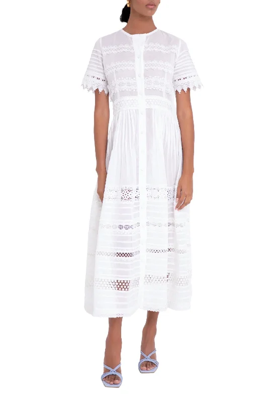 Camila Midi Dress In White