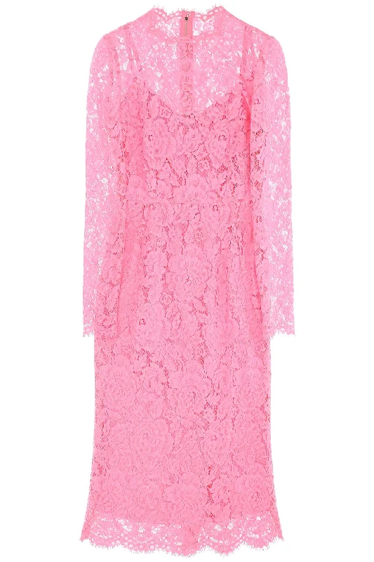 Dolce & Gabbana Women's Midi Dress In Floral Cordonnet Lace