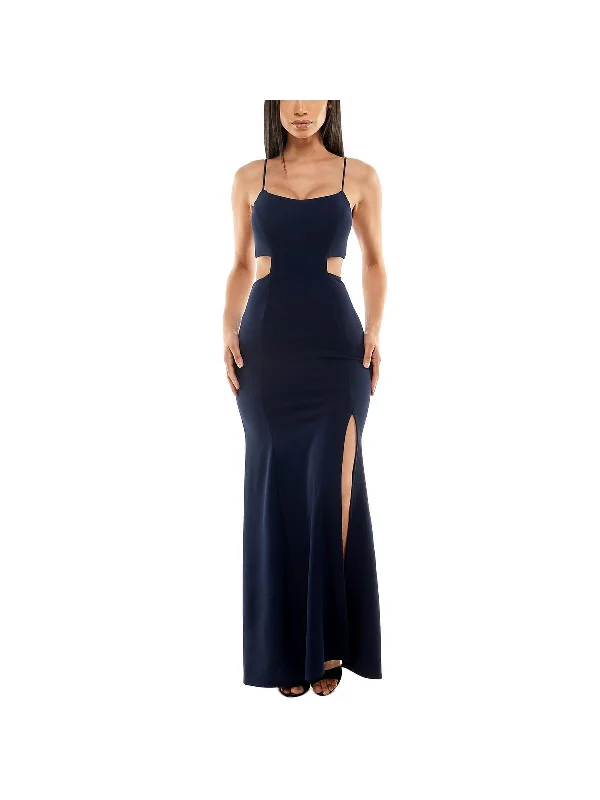 Womens Crepe Cut Out Evening Dress