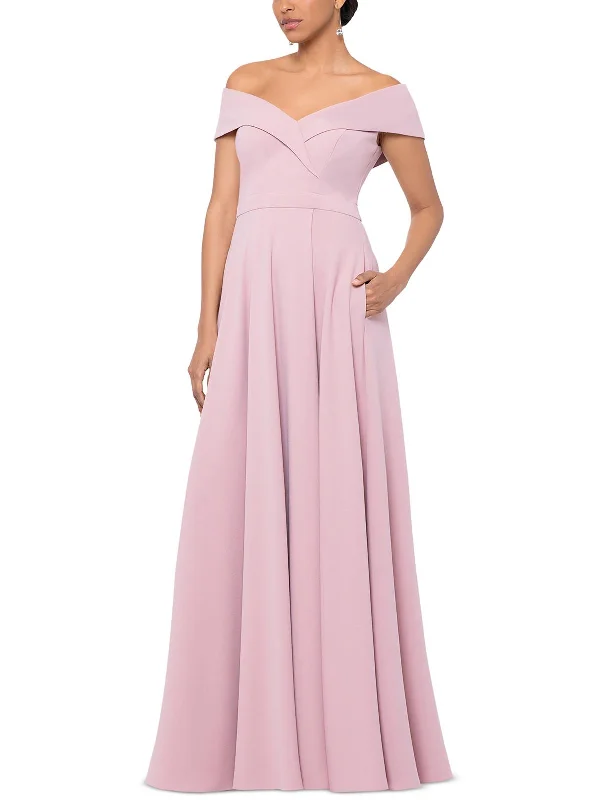 Womens Off-The-Shoulder Long Evening Dress