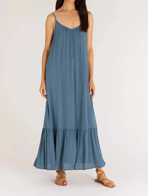 Rocco Maxi Dress In Caribbean Blue