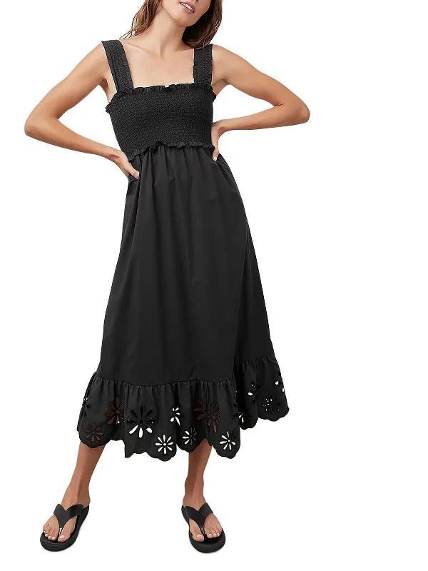 Rumi Womens Eyelet Long Sundress