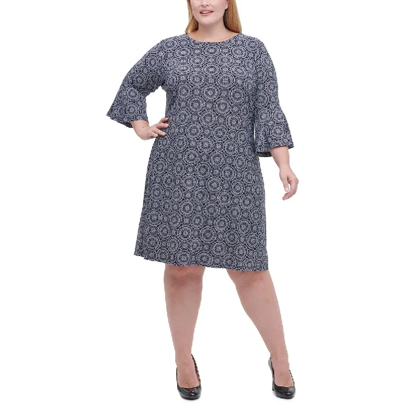 Plus Womens Casual Midi Shift Dress