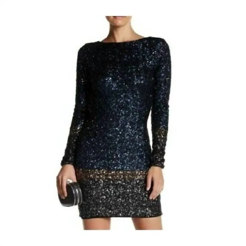 Lola Sequin Mini Dress In Blue