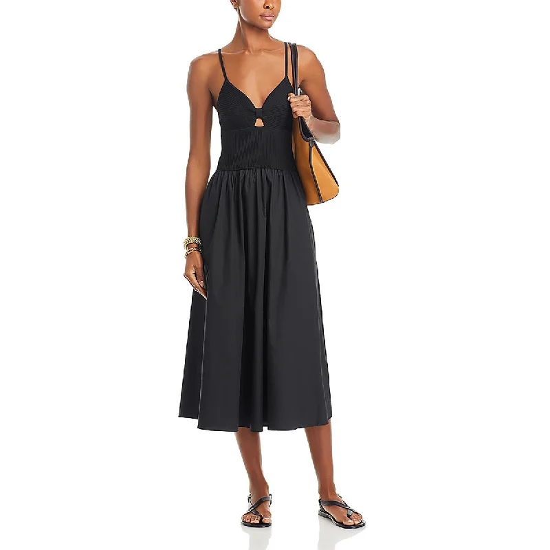 Womens Ribbed Long Midi Dress