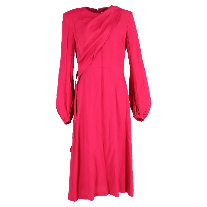 Stella McCartney Wrap Front Midi Dress in Pink Viscose