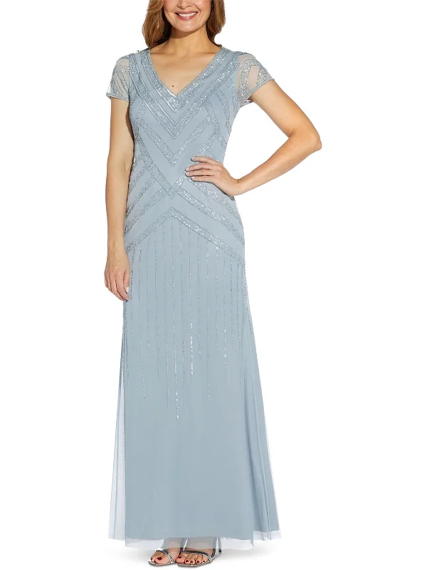 Womens Mesh Long Evening Dress