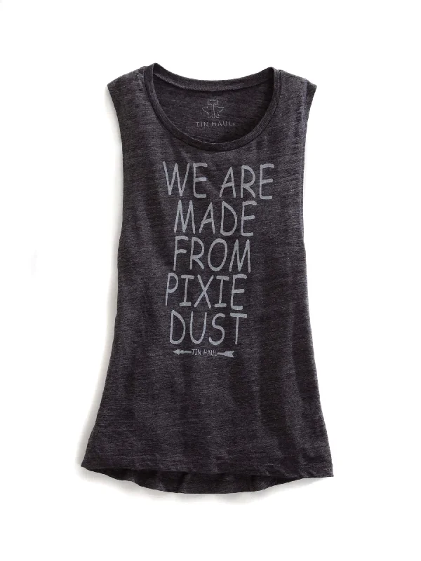 Tin Haul Womens Grey 100% Cotton Pixie Dust Tank Top