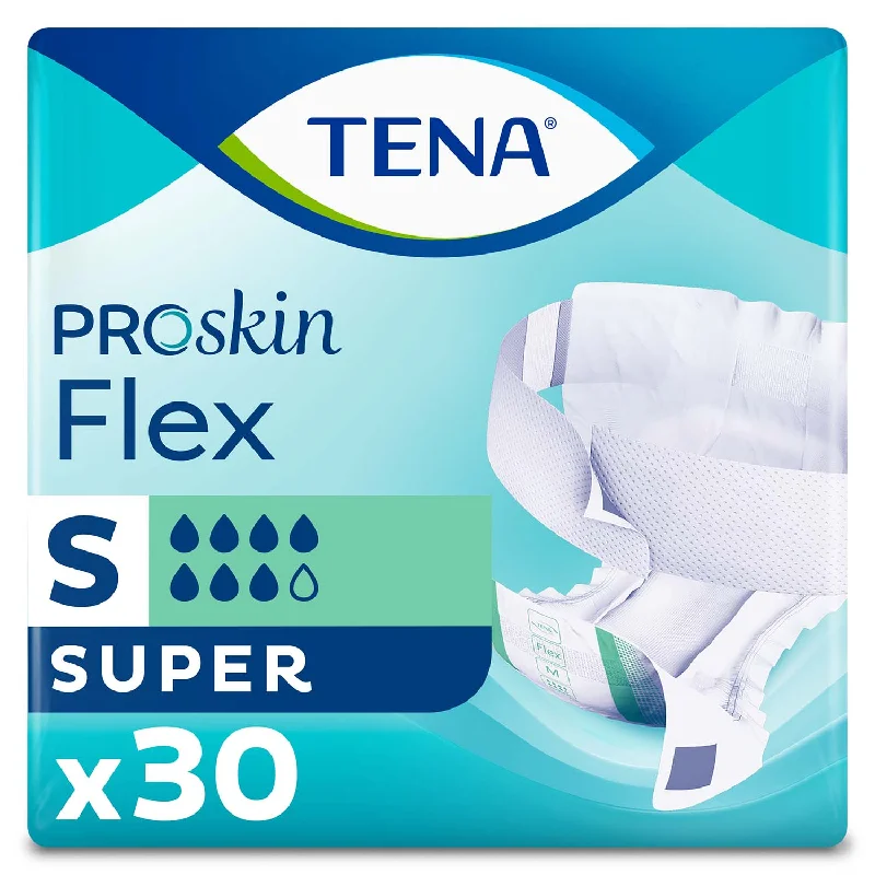 TENA ProSkin Flex Super Belted Incontinence Brief 24"- 34", Heavy Absorbency, Unisex, Small