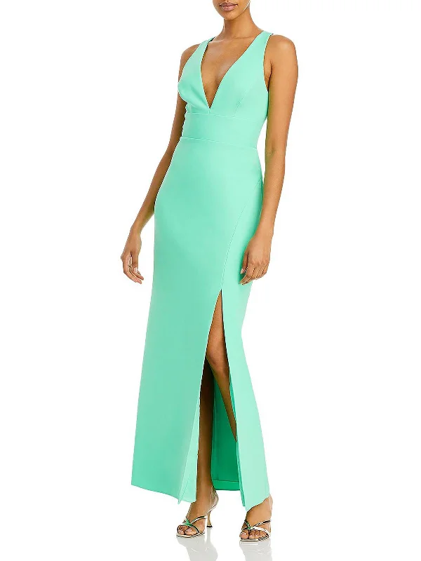 Womens Scuba Maxi Evening Dress