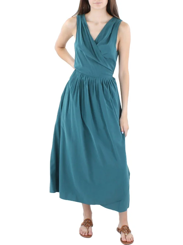 Womens Belted Long Wrap Dress