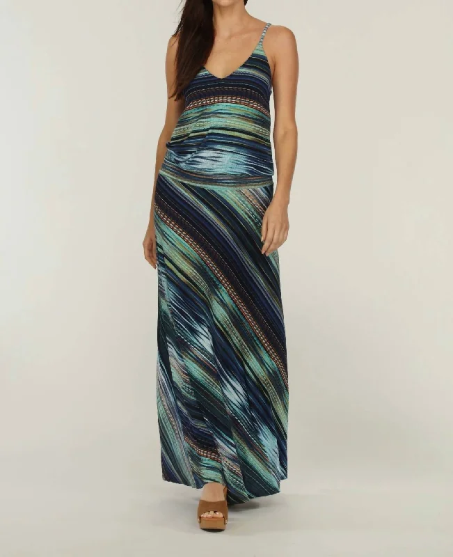 Drop Waist Maxi Dress In Solana