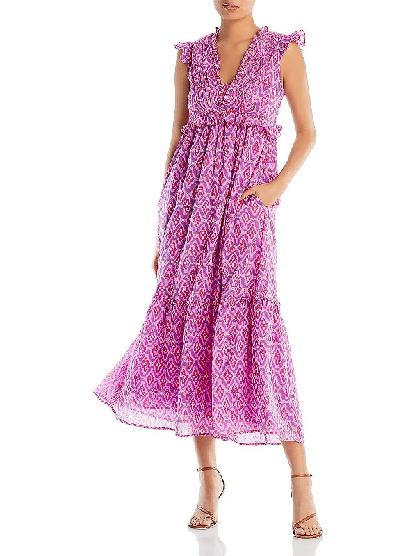 Constance Womens Ruffled Long Maxi Dress