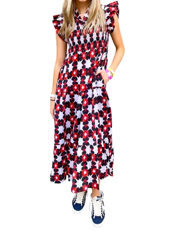 Lily Game Day Midi Dress In Garnet