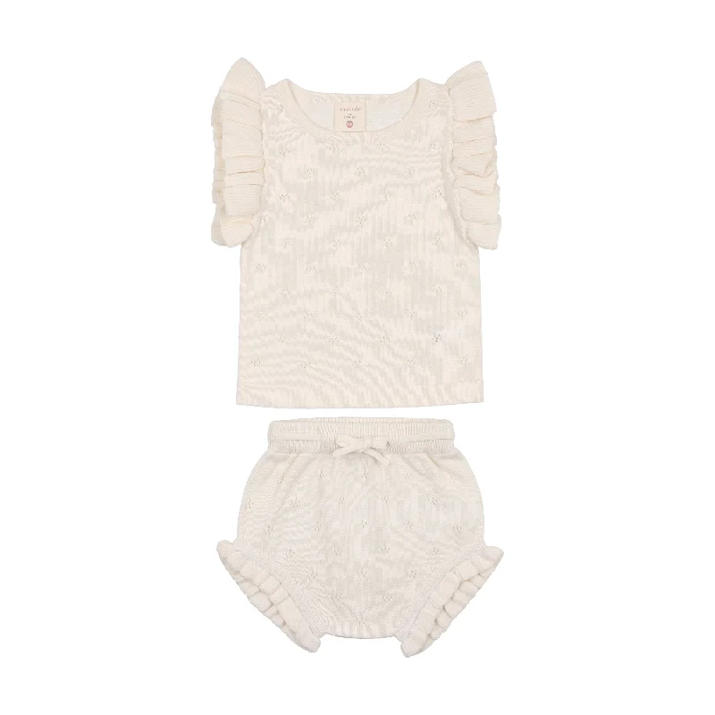 Analogie Knit Pointelle Set - Cream