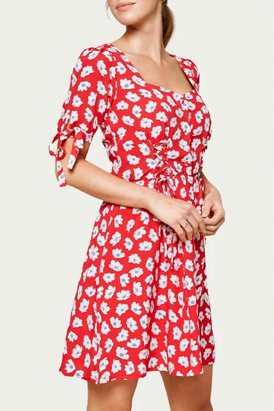 Good Grace Floral-Print Modal-Blend Mini Dress In Red Multi