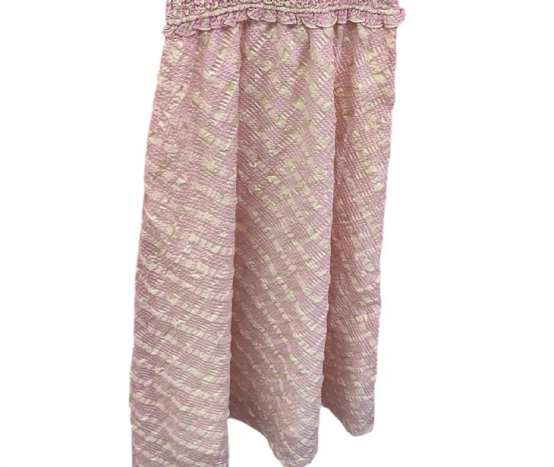 Women's Amelia Plaid Smocked Midi Dress In Pink