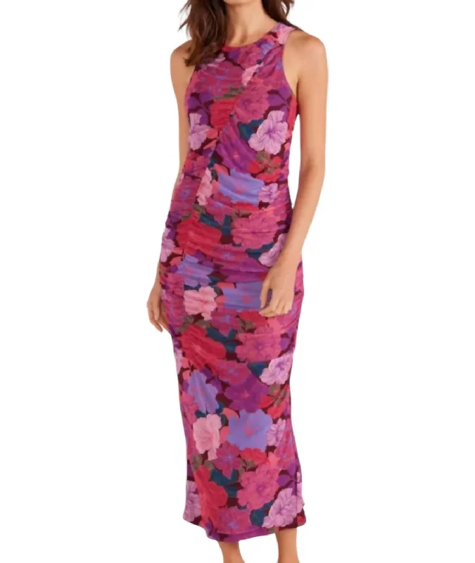 Lexi Mesh Midi Dress In Floral Blossom