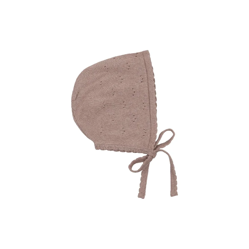 Lilette Pointelle Knit Bonnet - Blush