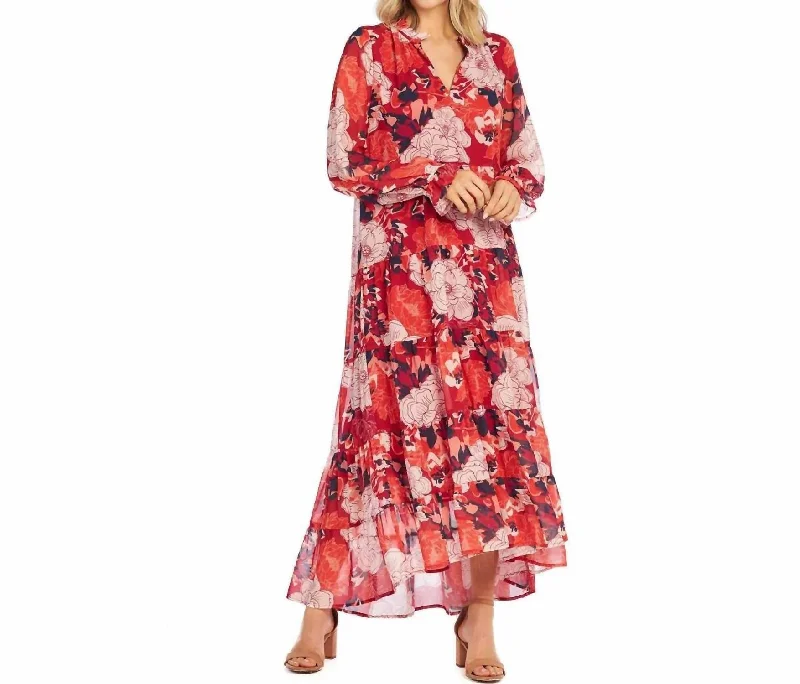 Simone Maxi Dress In Red