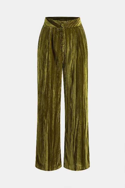 Velvet Pocket Button Trousers