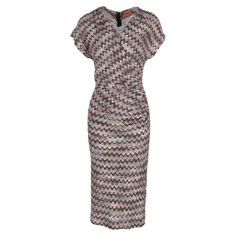 Missoni Wrapped Midi Dress in Multicolor Viscose