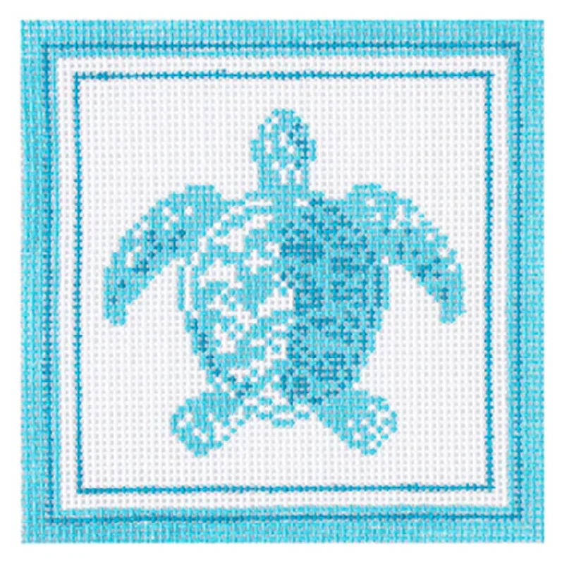 KB1662 Nautical Sea Turtle Coaster - Aqua