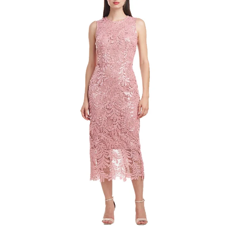 Womens Lace Sequin Midi Dress