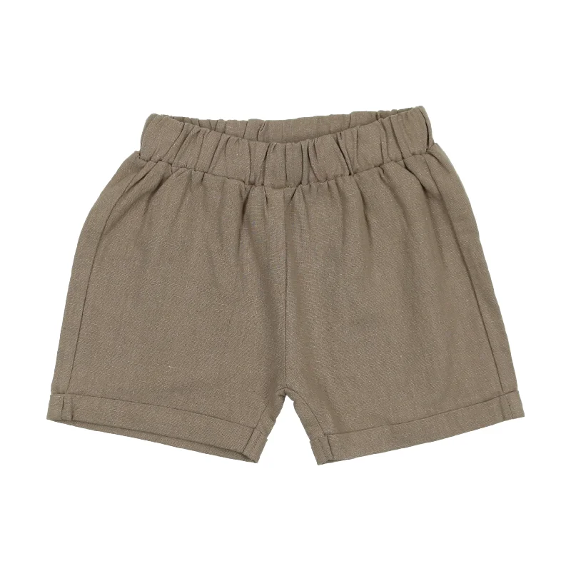 Analogie Linen Pull On Shorts - Light Green