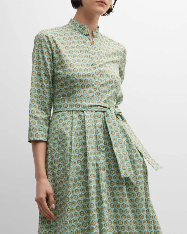 Fernet Maxi Dress In Green Print