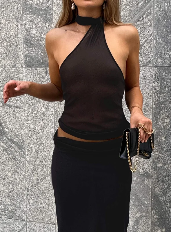 Lux Tie Top Black