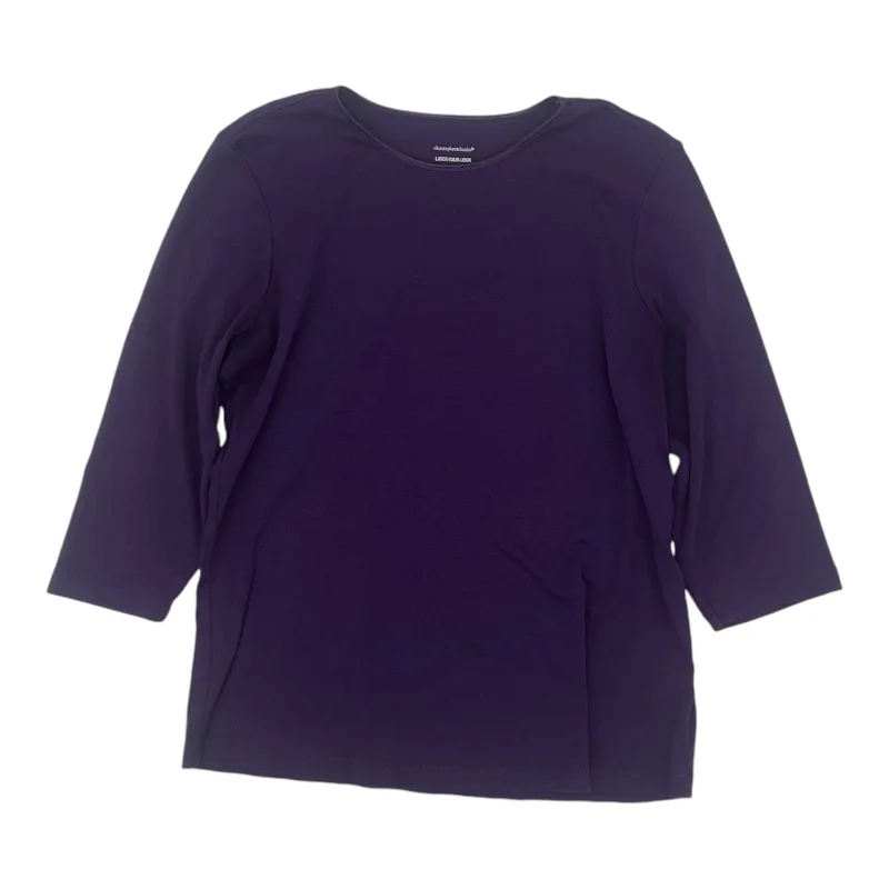 Top Ls Basic By Christopher And Banks In Purple, Size:L