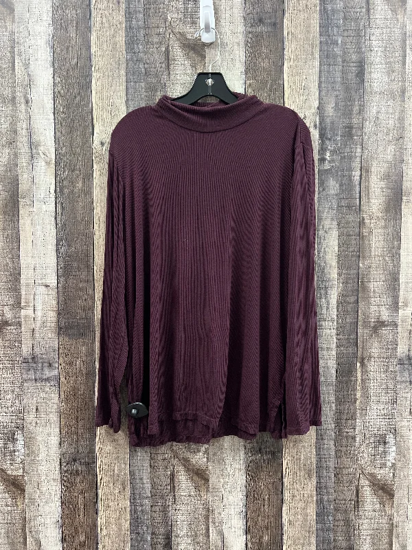 Top Long Sleeve By Jones New York In Red, Size: Xxl