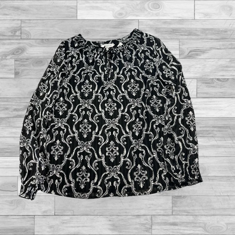 Top Long Sleeve By White House Black Market In Black, Size: Xs